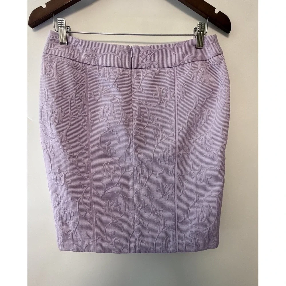 VTG Russell Kemp NY Floral Jacquard Jacket & Skirt Set Lilac Glam Office Sz 6